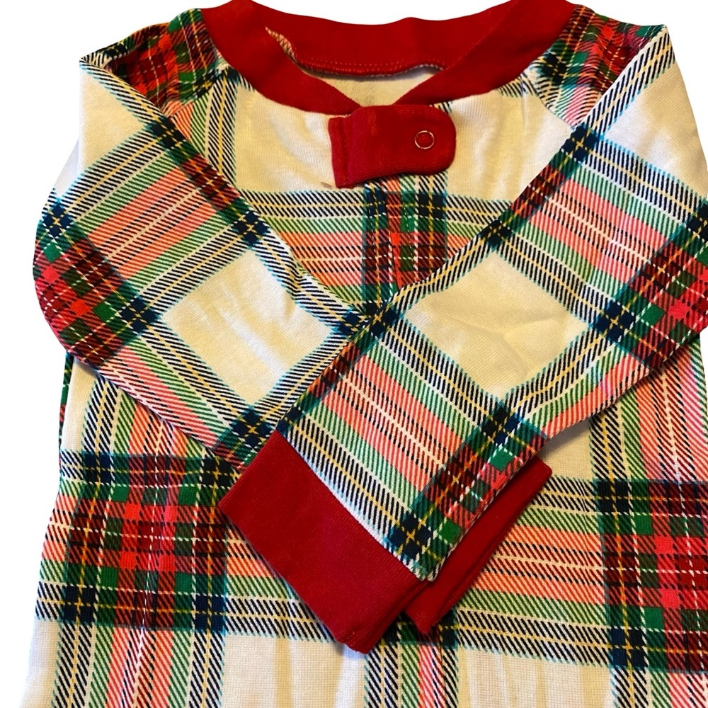 Plaid Holiday Pajama Sleep n play Set - Picture 2 of 3